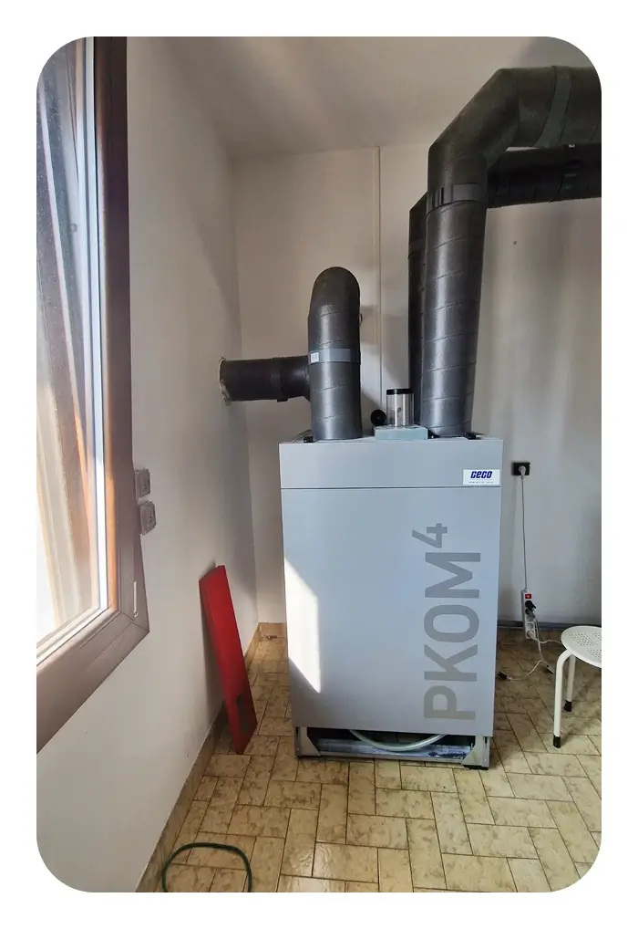 système de ventilation double flux avec pompe à chaleur dans une maison à Meyzieu