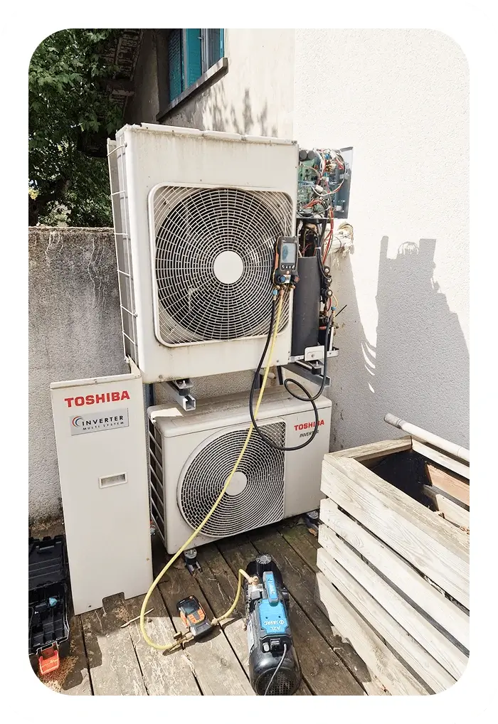 unité intérieure TOSHIBA remplacée après incendie à Décines-Charpieu