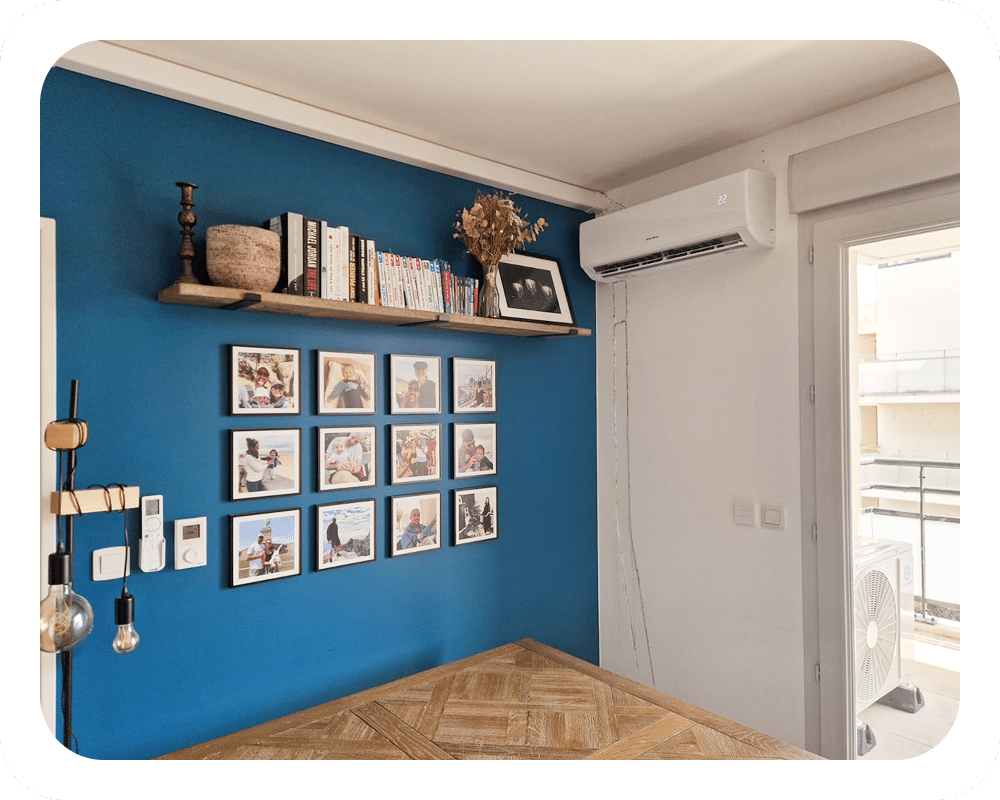 unité intérieure climatisation bi split Heiwa installée dans appartement à Villeurbanne en juin 2025