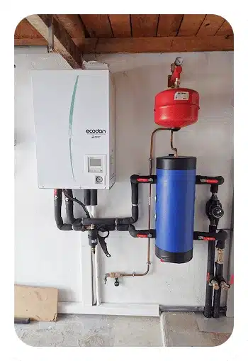 installation intérieure pompe à chaleur Mitsubishi Ecodan Meyzieu mai 2026